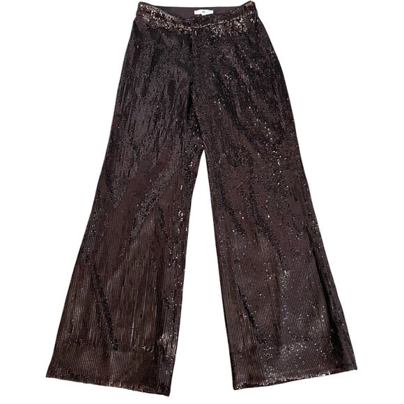 Banana Republic Pants - Banana Republic Wide Leg Sequin Pants in Dark Brown